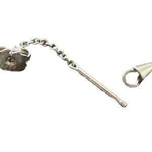 White gold Maria Tash chain earring with spike charm